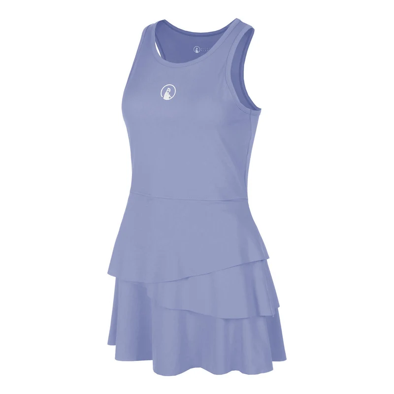 Glow Flounce Kleid Damen - blau, creme