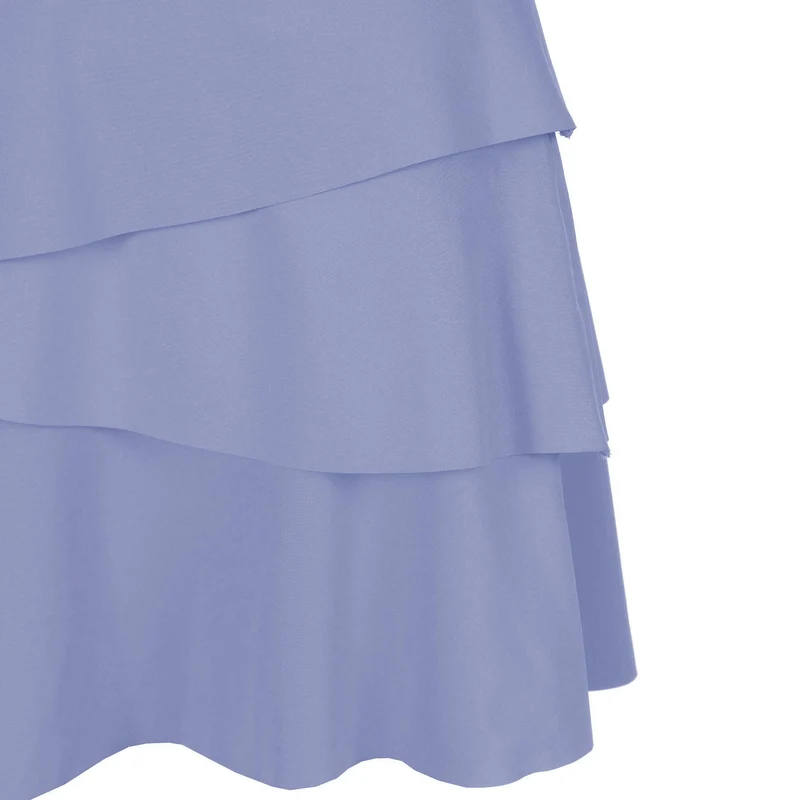 Glow Flounce Kleid Damen - blau, creme