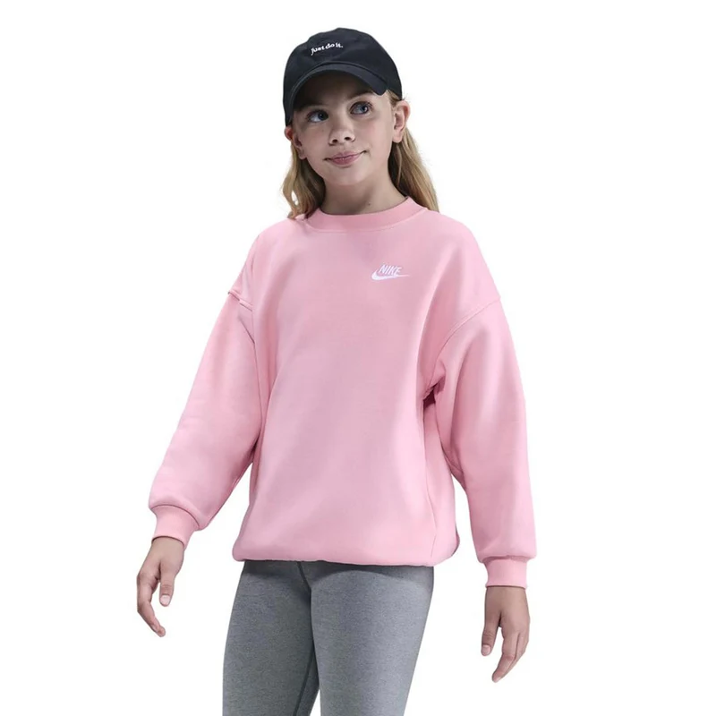 Club Fleece Oversized Crew Sweatshirt Mädchen-Rosa