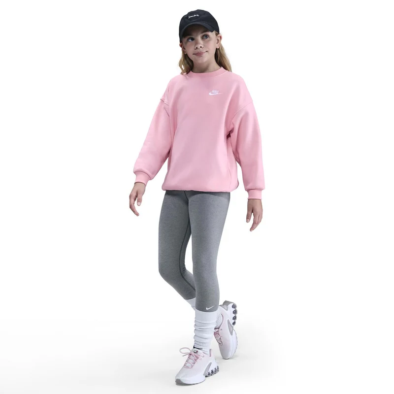 Club Fleece Oversized Crew Sweatshirt Mädchen-Rosa