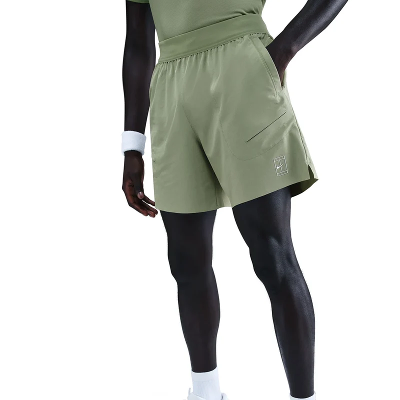 Court Dri-FIT Advantage 6in Shorts Herren - oliv, weiß
