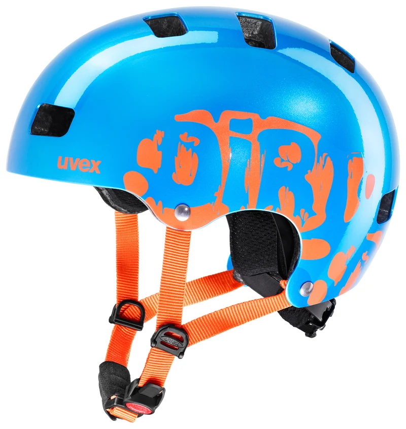 Kid 3 dirtbike blue orange Kinder Fahrradhelm