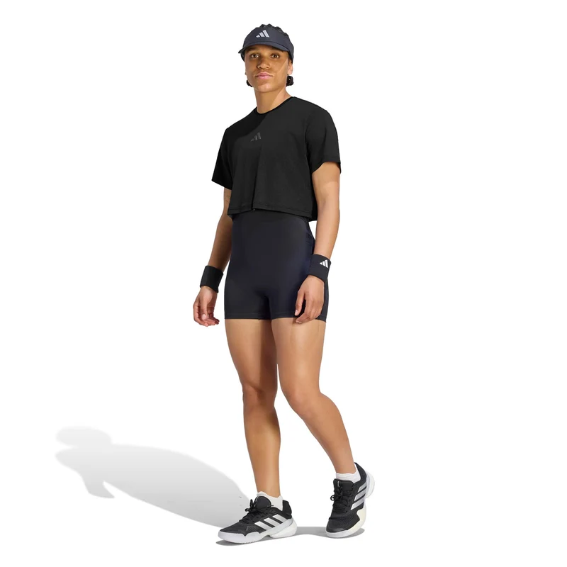Pro Crop T-Shirt Damen - schwarz