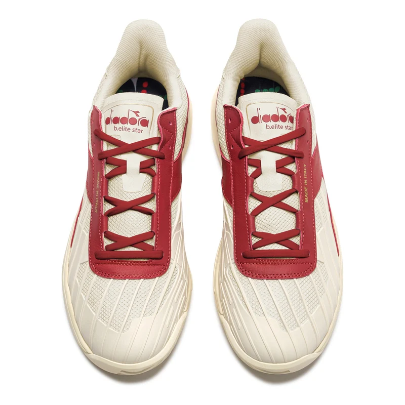 B. Elite Star Made in Italy Allcourtschuh Unisex - weiß, dunkelrot