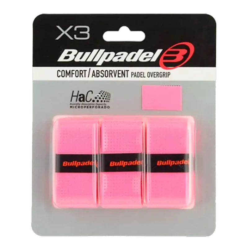 Overgrips Bullpadel GB1201 Comfort/Absorbent Rosa Fluor (Pack x3)