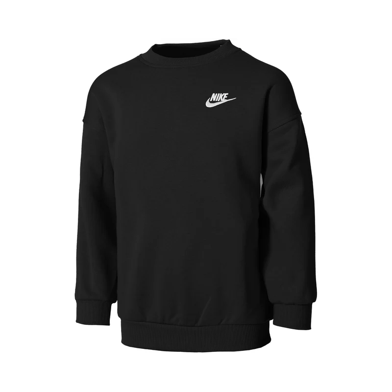 Club Fleece Oversized Crew Sweatshirt Mädchen-Schwarz