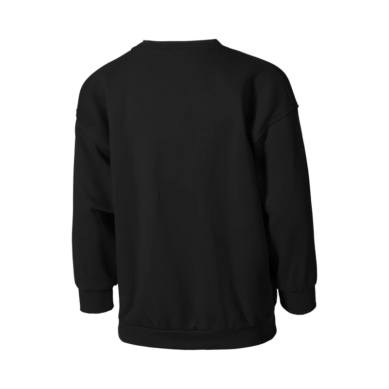 Club Fleece Oversized Crew Sweatshirt Mädchen-Schwarz