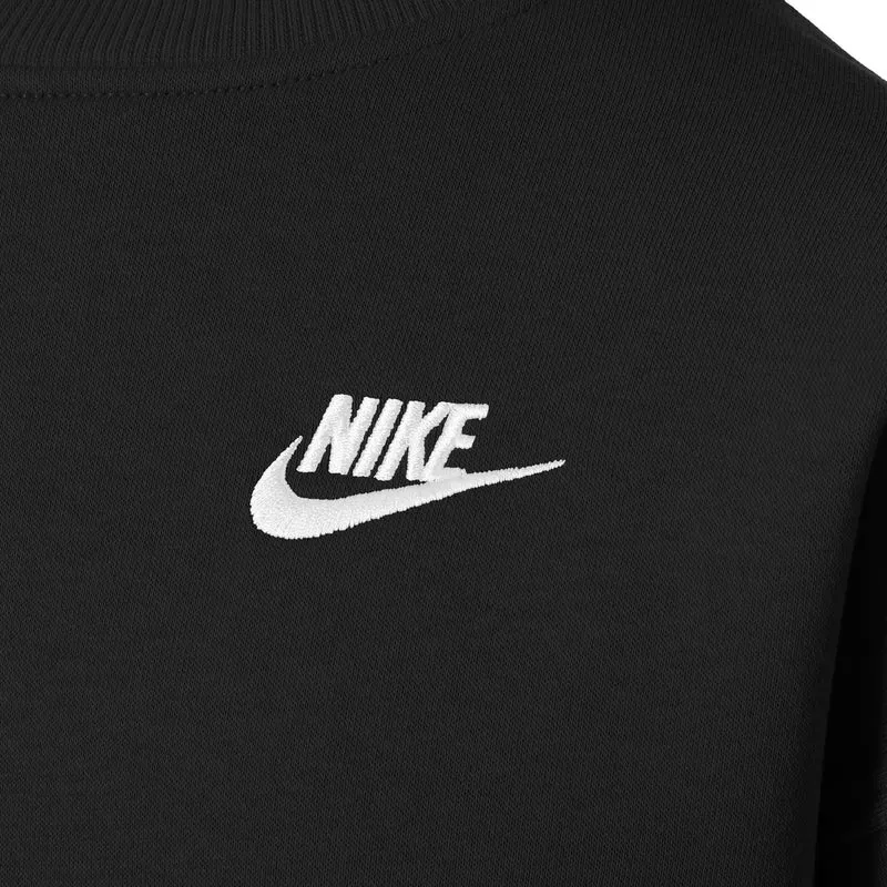 Club Fleece Oversized Crew Sweatshirt Mädchen-Schwarz