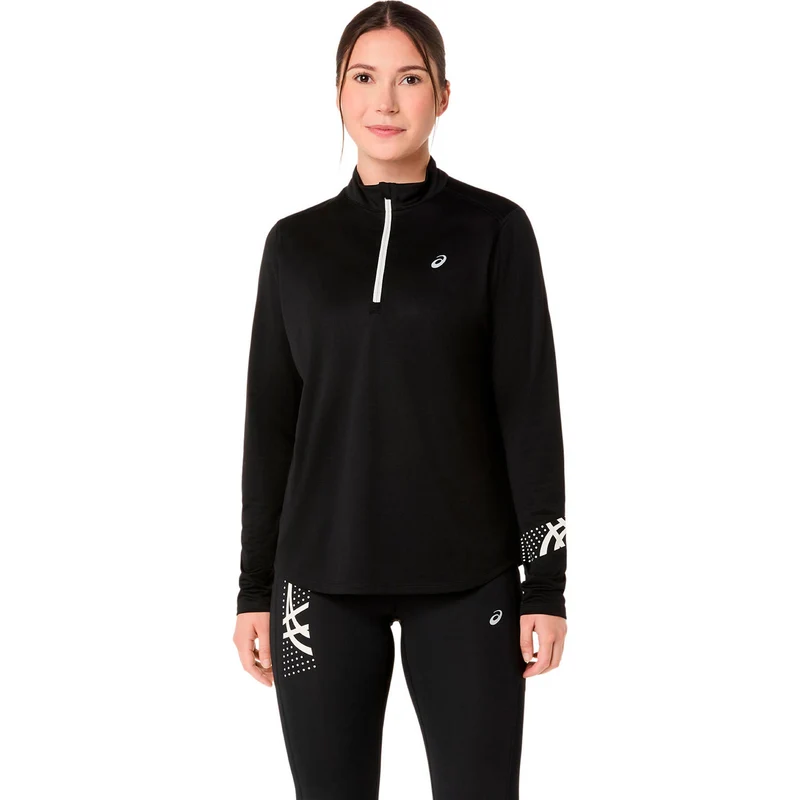 Icon 1/2 Zip Laufshirt - schwarz