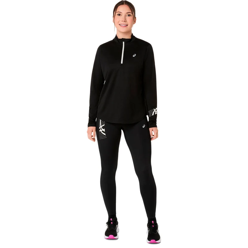 Icon 1/2 Zip Laufshirt - schwarz