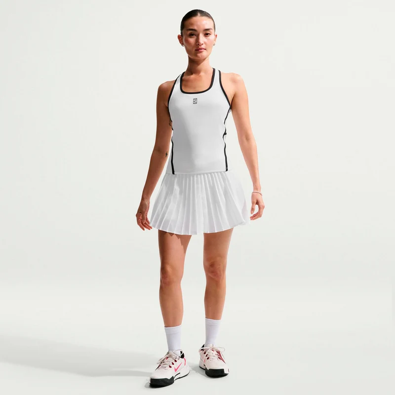 Dri-Fit Victory High Rise Pleated Rock Damen-weiß