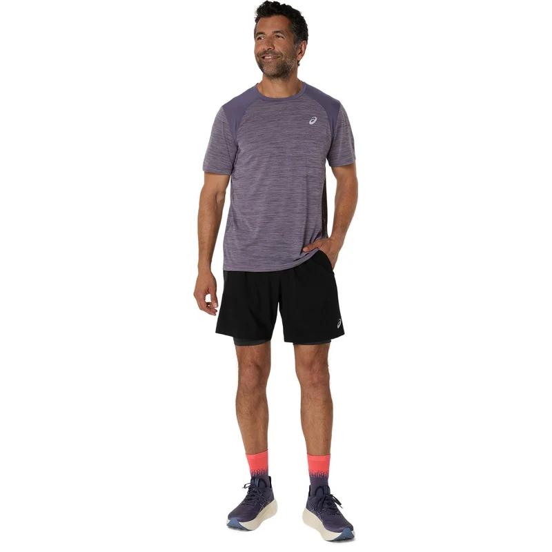 Road 2in1 7In Laufshorts Herren - schwarz