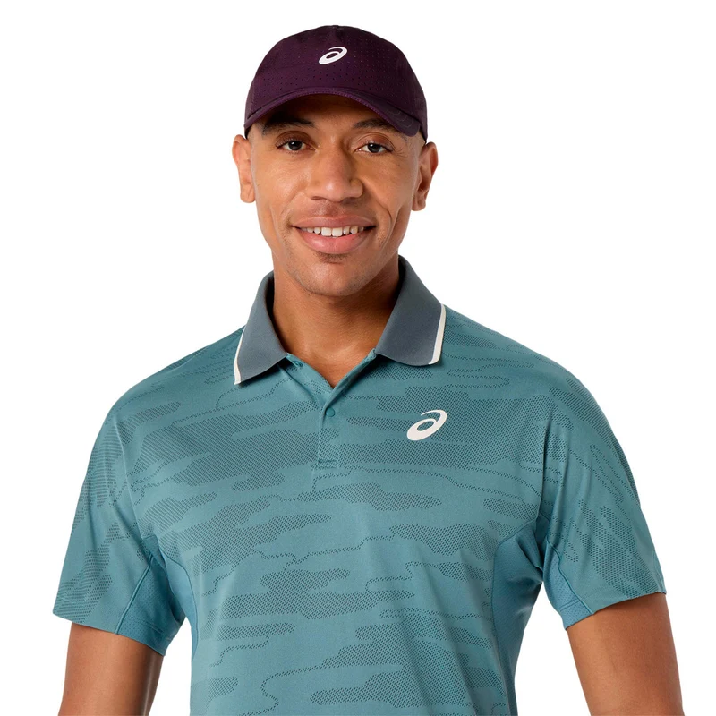 Match Jacquard Polo Herren - petrol, grau