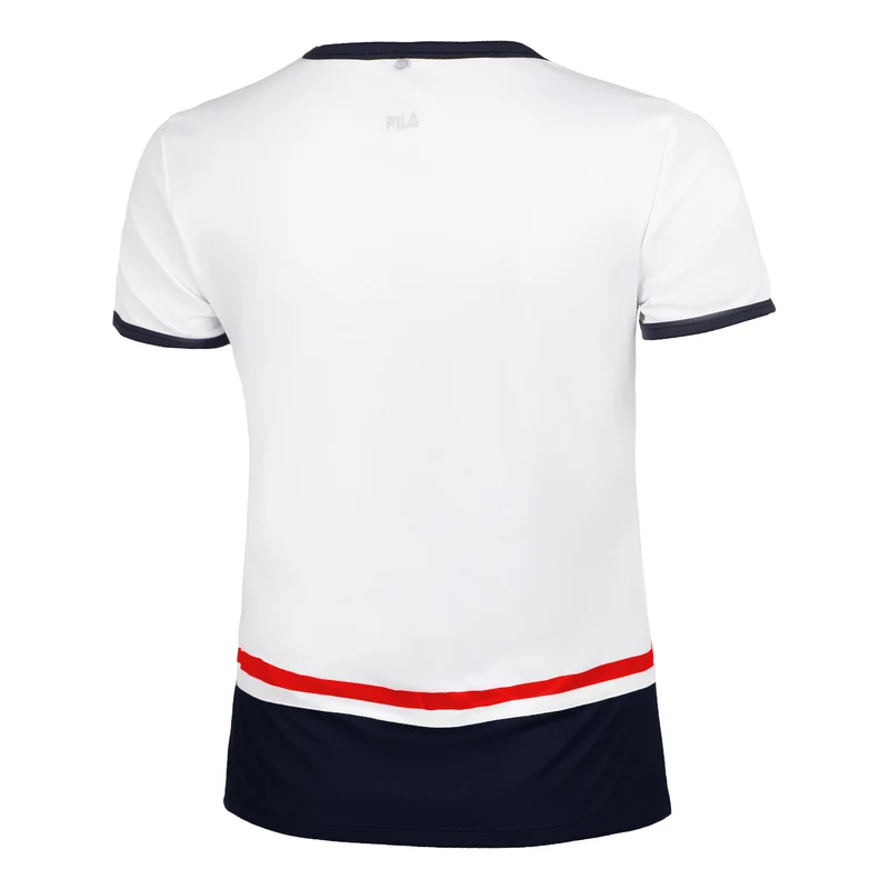 Elisabeth T-Shirt Damen-Weiß,Dunkelblau