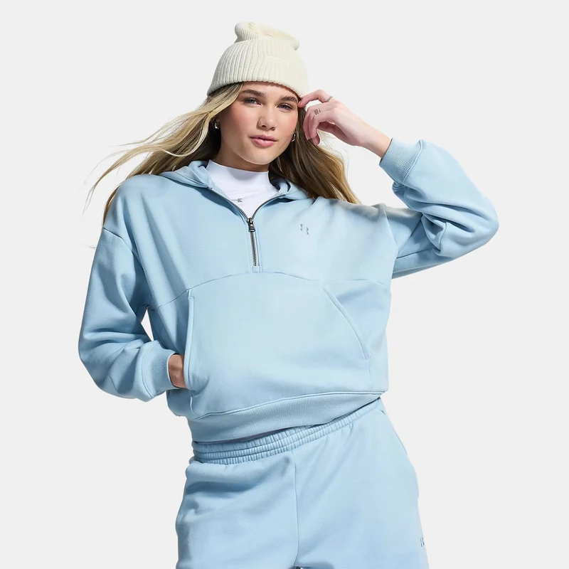 Icon Fleece Halfzip Hoody Damen - blau, blaugrau