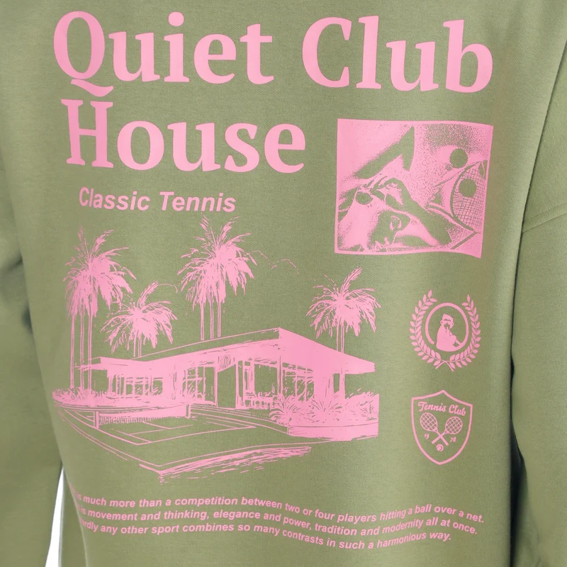 Club House Oversize Hoody Damen - khaki