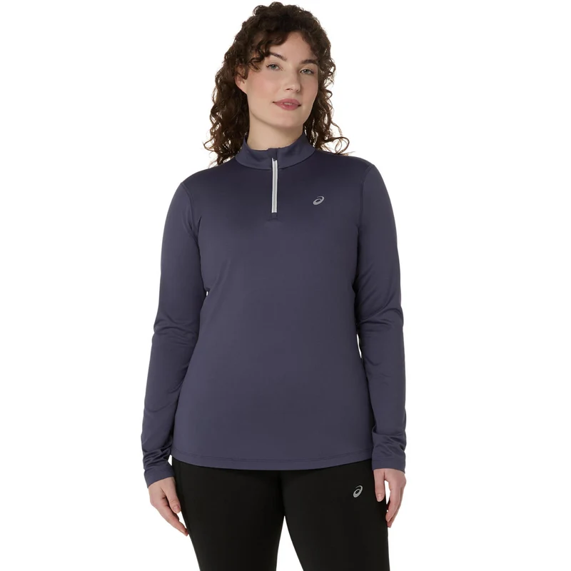 Core 1/2 Zip Winter Laufshirt Damen - blaugrau