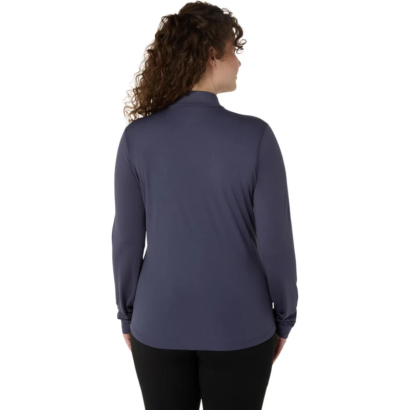 Core 1/2 Zip Winter Laufshirt Damen - blaugrau
