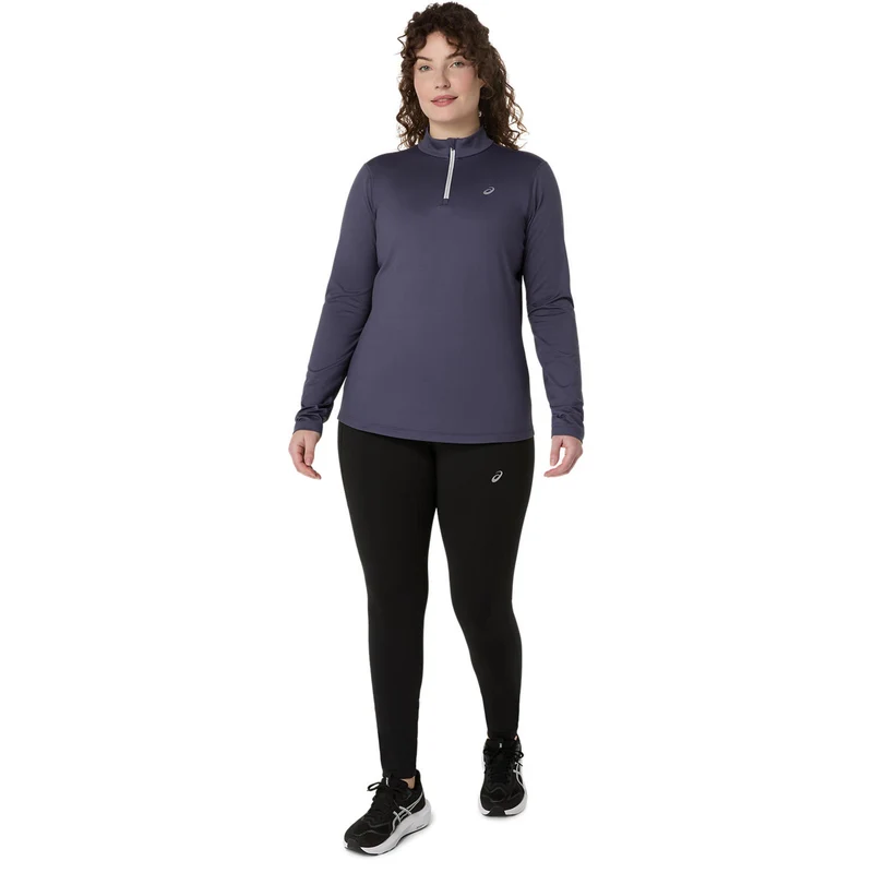 Core 1/2 Zip Winter Laufshirt Damen - blaugrau