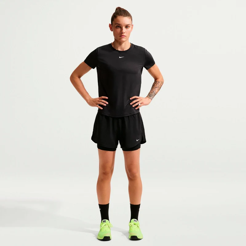 Dri-Fit One High Rise 2in1 3in Shorts Damen - schwarz, weiß