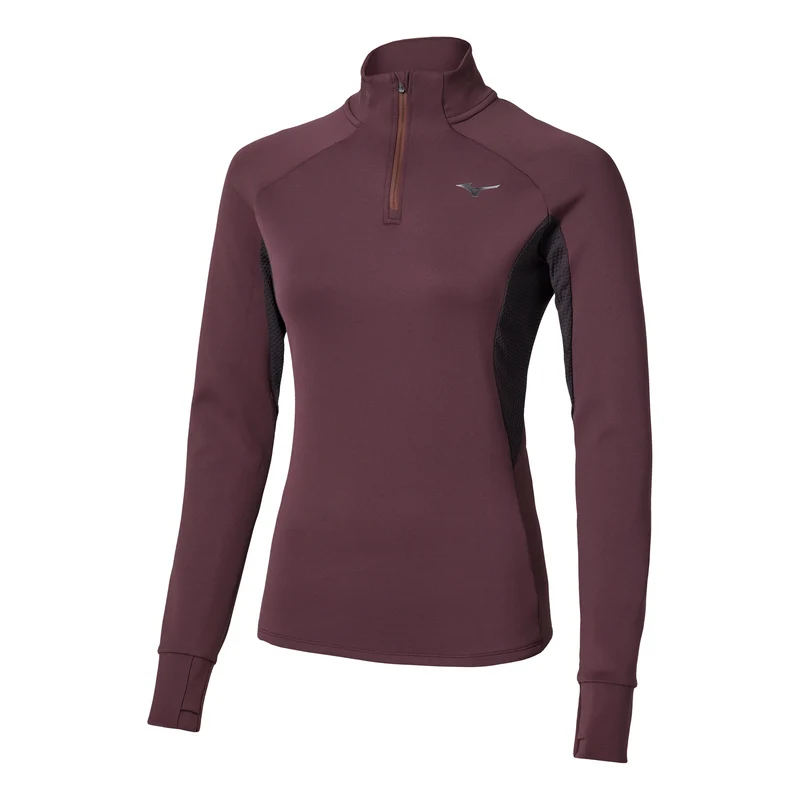 Active Warmalite Half Zip Laufshirt Damen - dunkelrot
