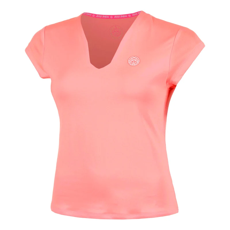 Out of Control V-Neck T-Shirt Damen-pink, weiß
