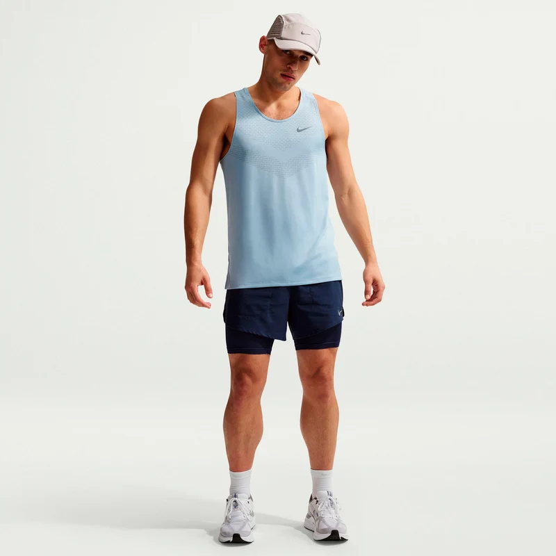 Stride Laufshirt Herren - hellblau, silber