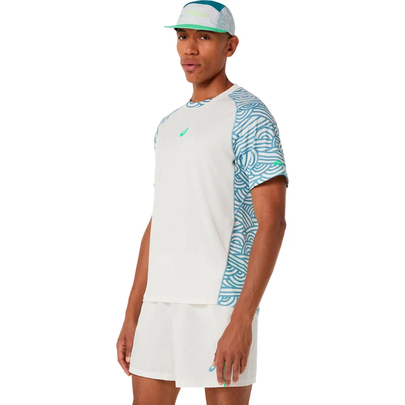 Court T-Shirt Herren - creme, blaugrau