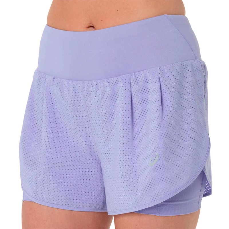 Road 2in1 3.5in Laufshorts Damen - flieder, silber