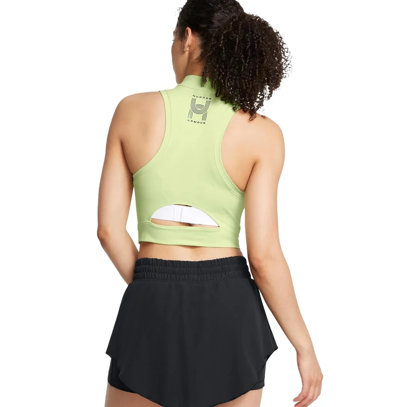 Run Anywhere Crop Laufshirt Damen-Grün