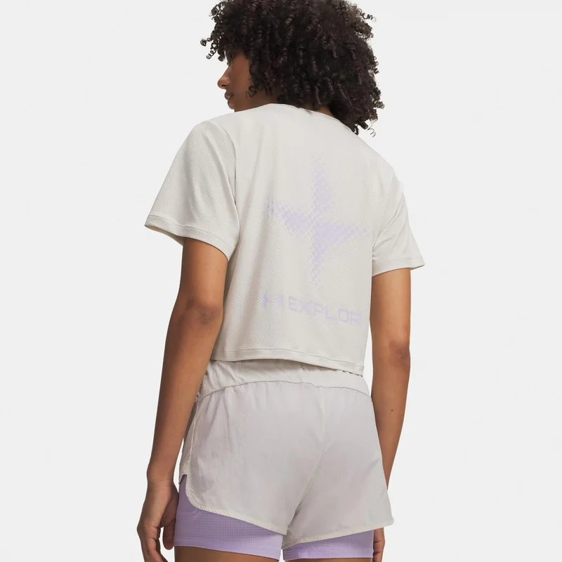 Explor Trail Run Graphic Laufshirt Damen-weiß, lila