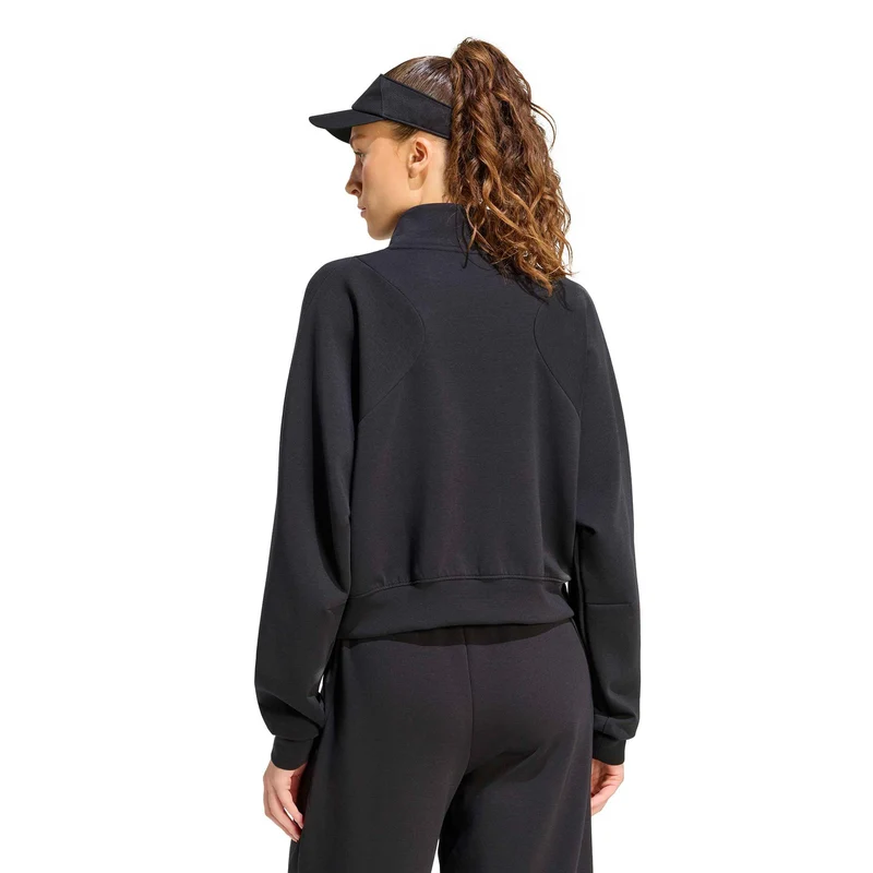 Cover Up Half-Zip Sweatshirt Damen - schwarz