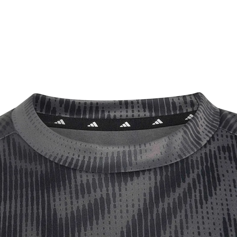 Allover Graphik T-Shirt Kinder - dunkelgrau, schwarz