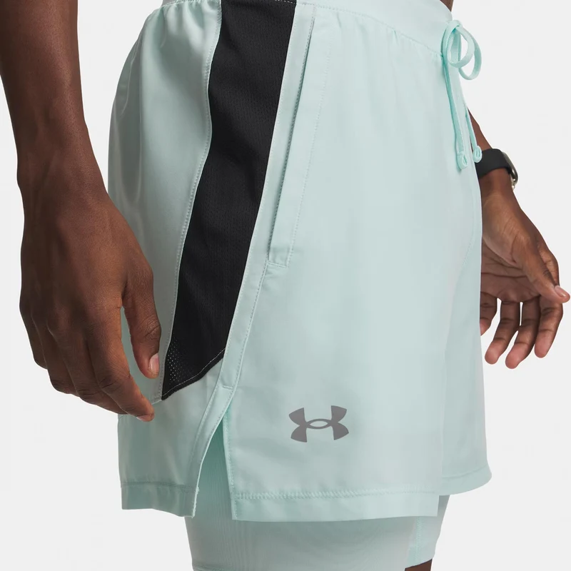 Launch 5in 2in1 Laufshorts Herren-mint, schwarz