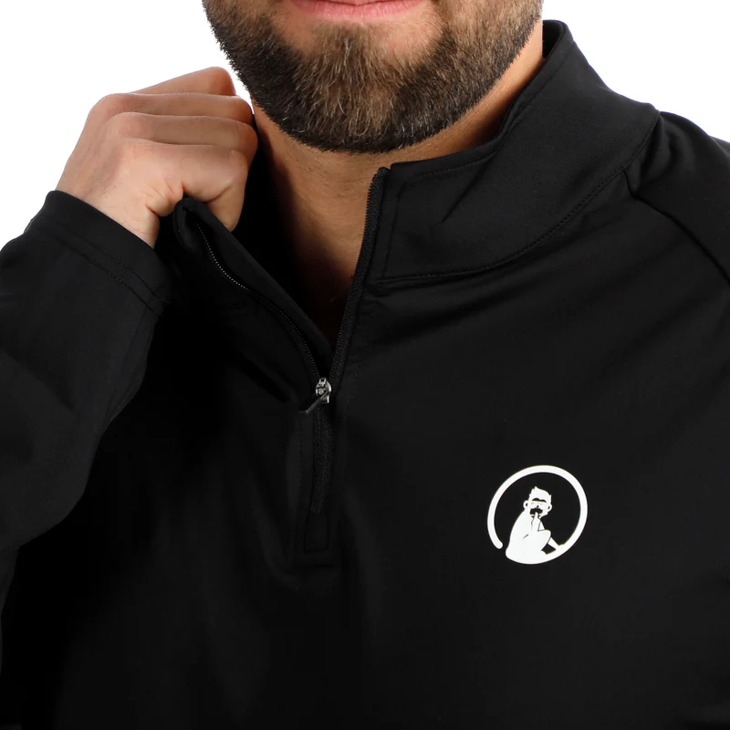 Big Serve 1/4 Zip Longsleeve Herren-Schwarz