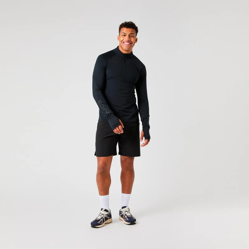 Midlayer Half Zip Longsleeve Herren - schwarz, schwarz