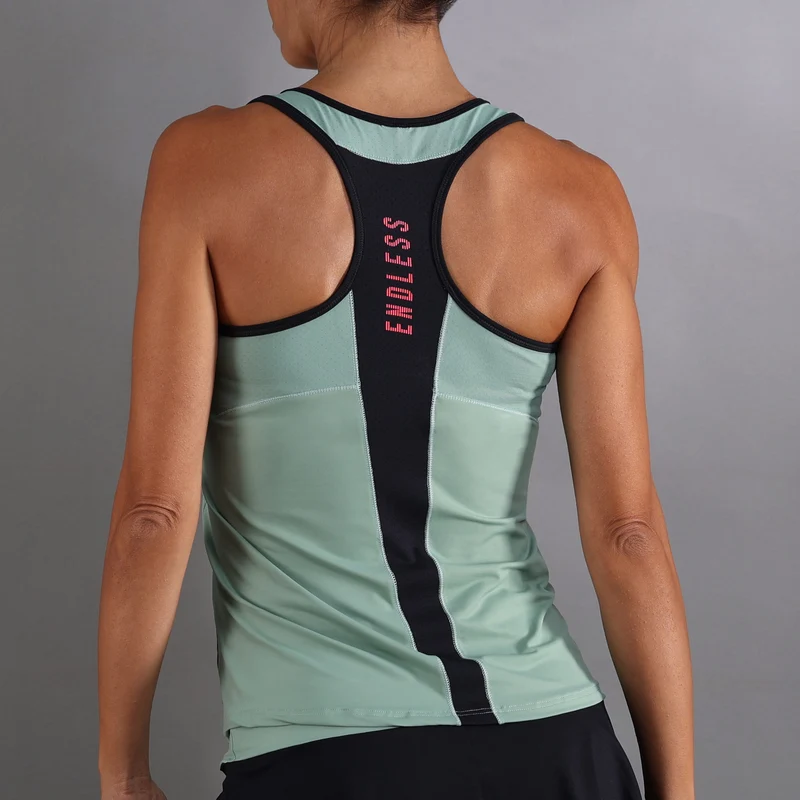 Mile Tank-Top Damen-Grün,Dunkelblau