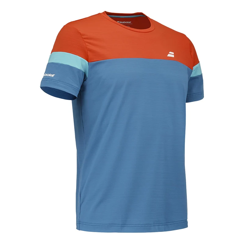Crew Neck T-Shirt Herren - dunkelblau, orange