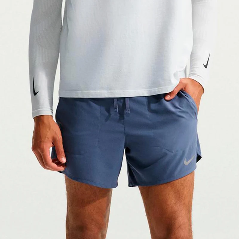 Stride 5in Laufshorts Herren - blaugrau, silber