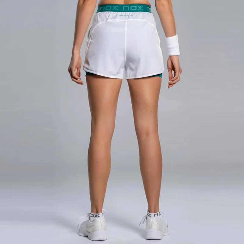 Pro Shorts Damen - weiß, blaugrün