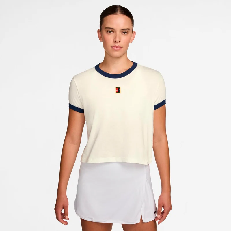 Heritage T-Shirt Damen-creme, dunkelblau