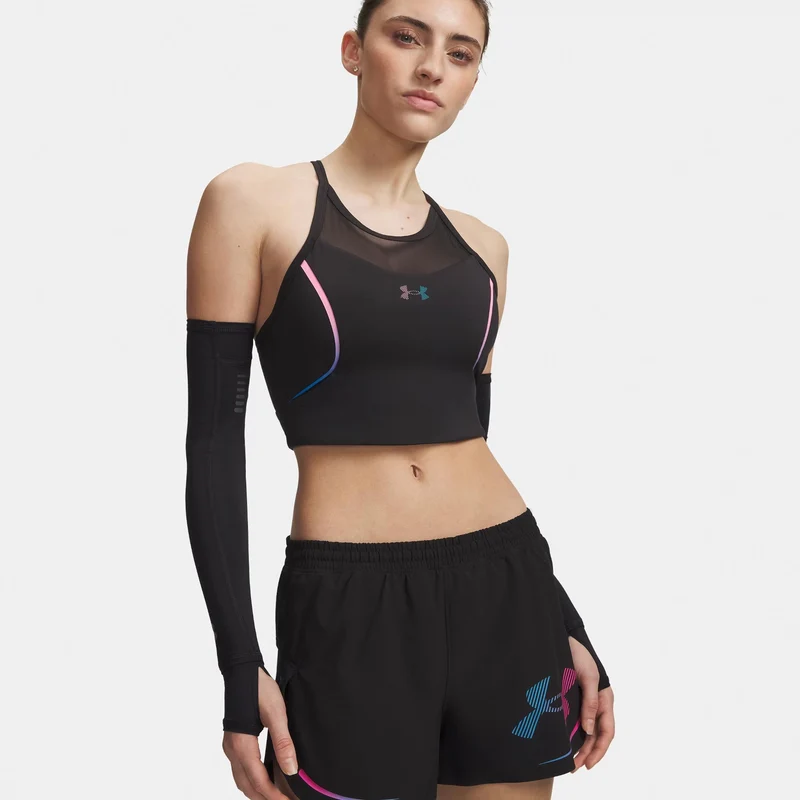 Velociti Elite Crop Laufshirt Damen-schwarz, pink