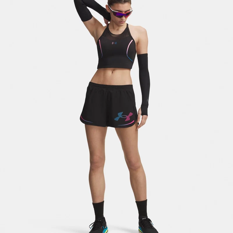 Velociti Elite Crop Laufshirt Damen-schwarz, pink