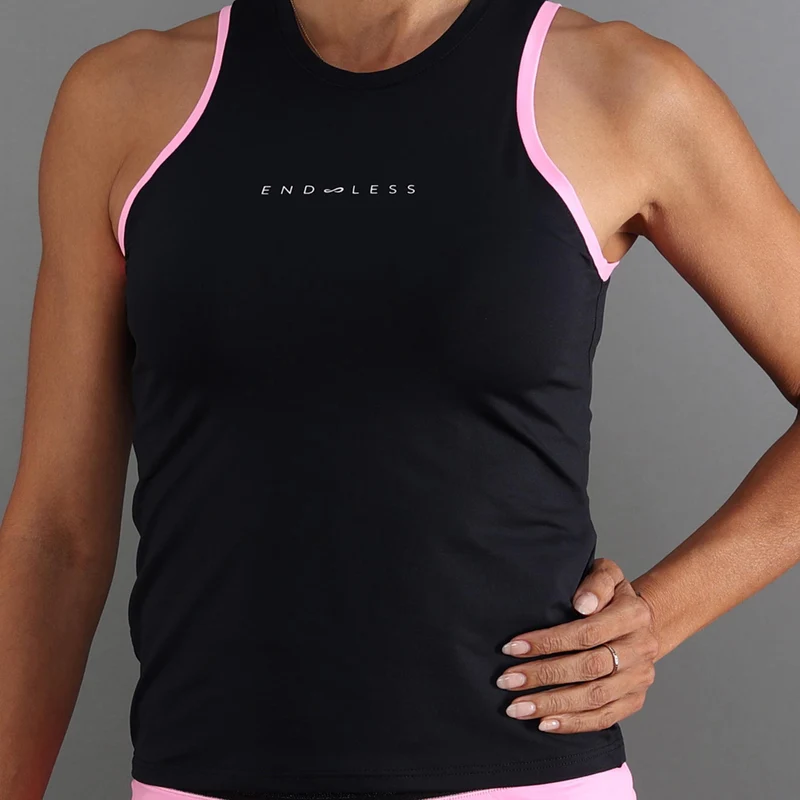 ESSENTIAL Tank-Top Damen - schwarz, pink