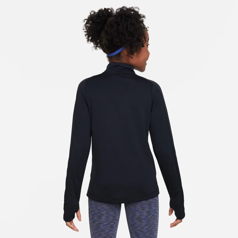 Dri-Fit Half-Zip Longsleeve Mädchen - schwarz,