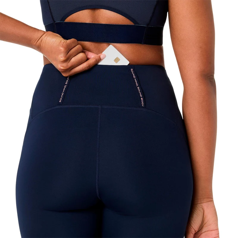 Road High Waist Lauftight Damen - dunkelblau