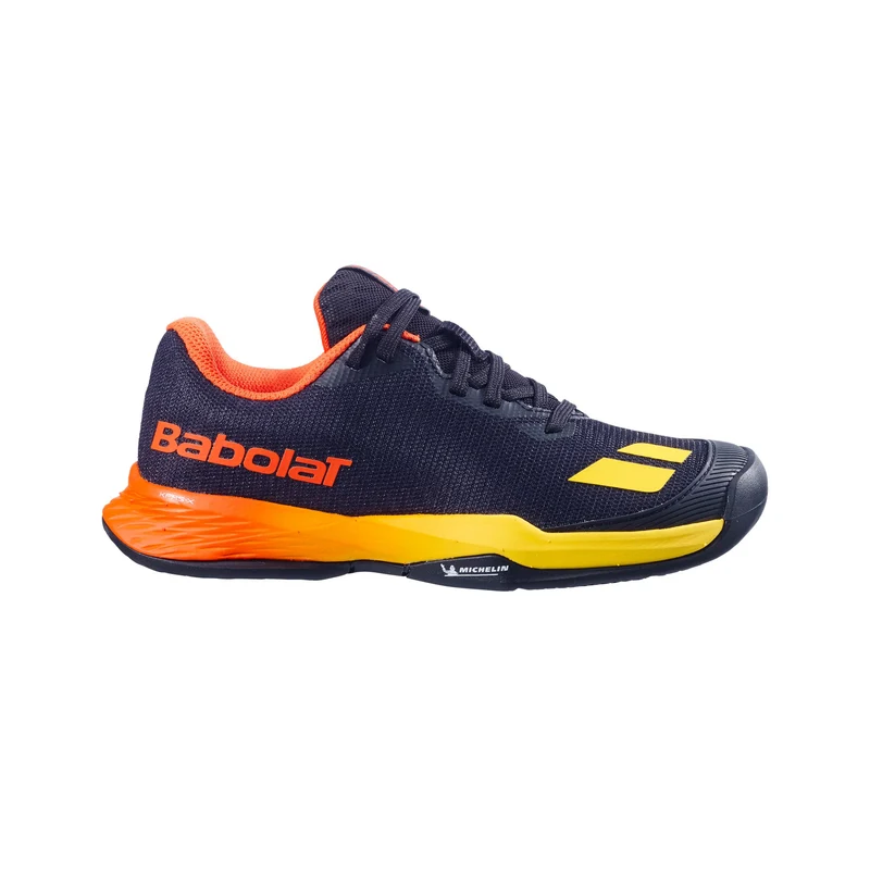 Jet Mach 3 Allcourtschuh Kinder - schwarz, orange