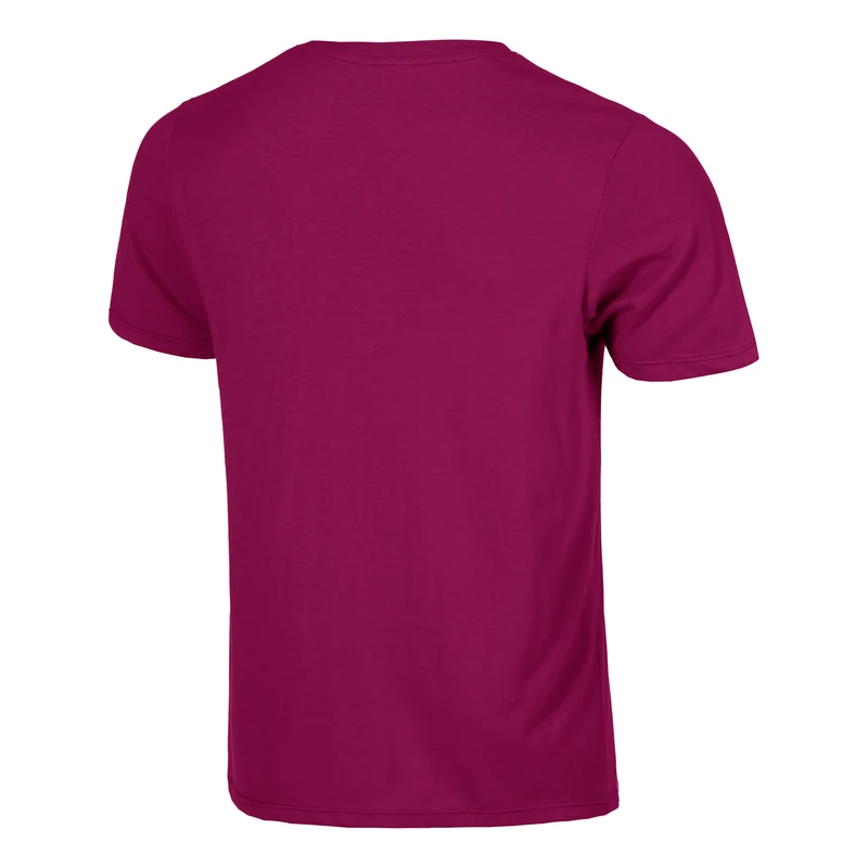 Trainings T-Shirt Herren-berry, weiß