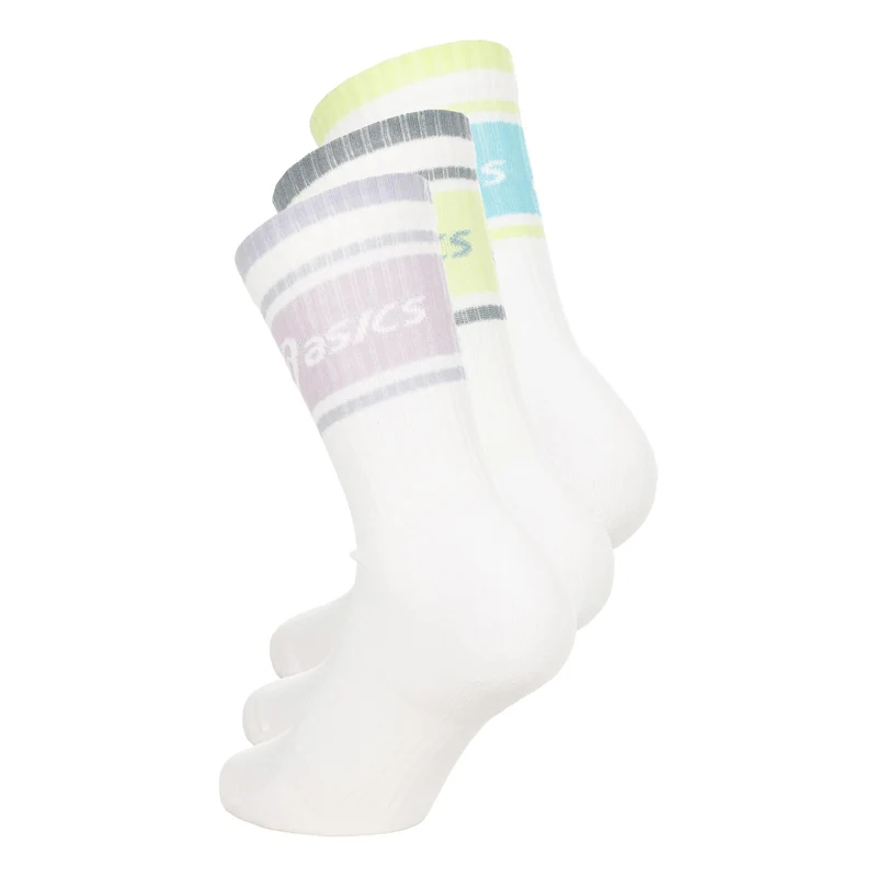 3 Pack Asics Logo Crew Laufsocken - weiß, mehrfarbig