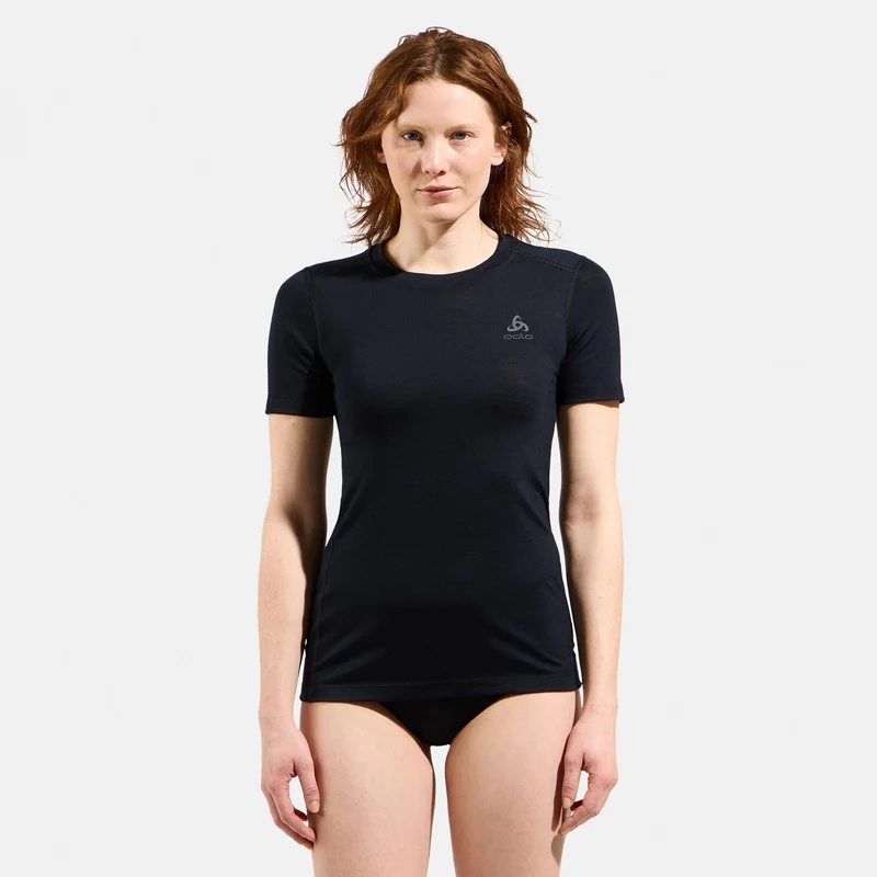 Merino 160 Baselayer Crew Laufshirt Damen - schwarz